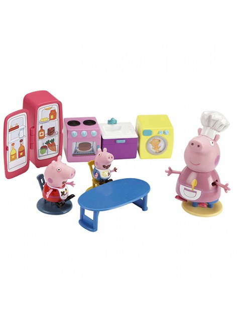 Игровой набор Peppa - КУХНЯ ПЕППЫ (кухонная мебель и техника, 3 фигурки)
