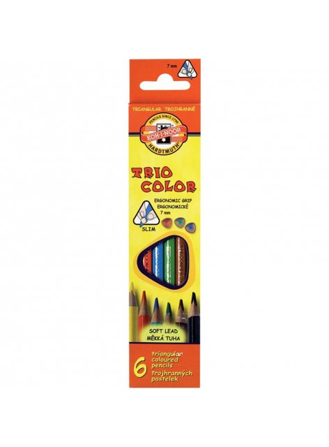 Карандаши цветные KOH-I-NOOR TRIOCOLOR, 6 цветов