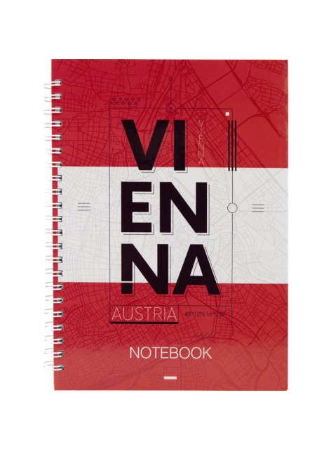 Блокнот на спирали А5, 96 листов AXENT 8032-07-A Flags Vienna