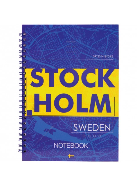 Блокнот на спирали А5, 96 листов AXENT 8032-08-A Flags Stockholm