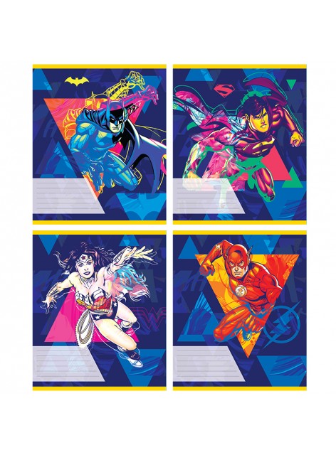 Тетрадь 18 листов, линейка (4 шт.) KITE DC Comics DC20-237