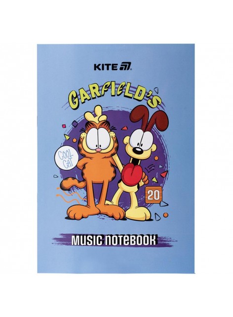 Зошит для нот А4, 20 аркушів KITE Garfield GF25-404