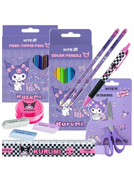 Набор канцтоваров 9 предметов Kuromi KITE HK24-000-9-2