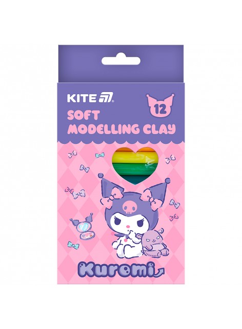 Пластилін восковий, 12 кольорів Kite Kuromi HK24-086