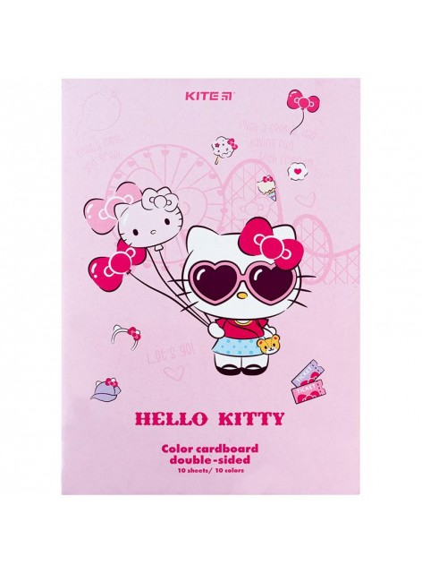 Картон кольоровий двосторонній, А4 Kite Hello kitty HK24-255