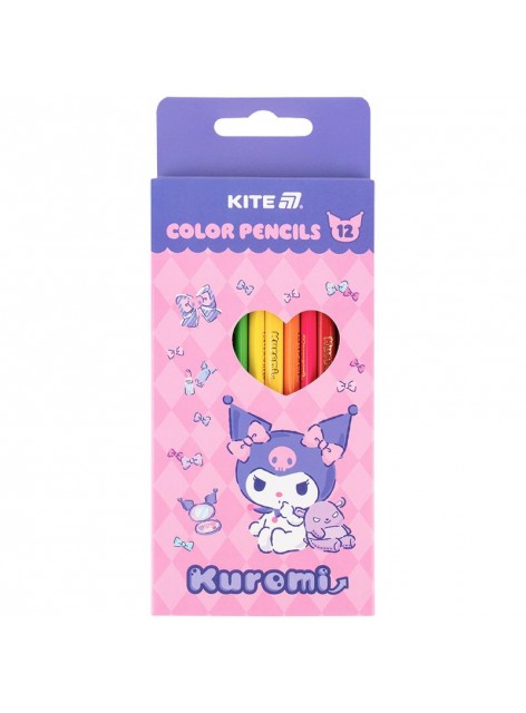 Олівці кольорові 12 кольорів Kite Kuromi HK25-053 Олівці кольорові 12 кольорів Kite Kuromi HK25-053