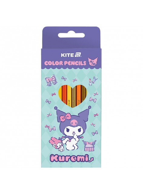 Олівці кольорові 12шт./24кольори Kite Kuromi HK25-054-2