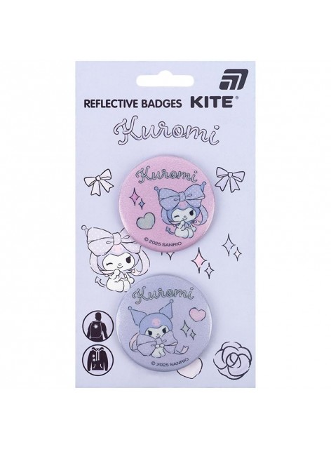 Набір значків світловідбиваючих (2 шт.) Kite Kuromi HK25-107-2 Набір значків світловідбиваючих (2 шт.) Kite Kuromi HK25-107-2