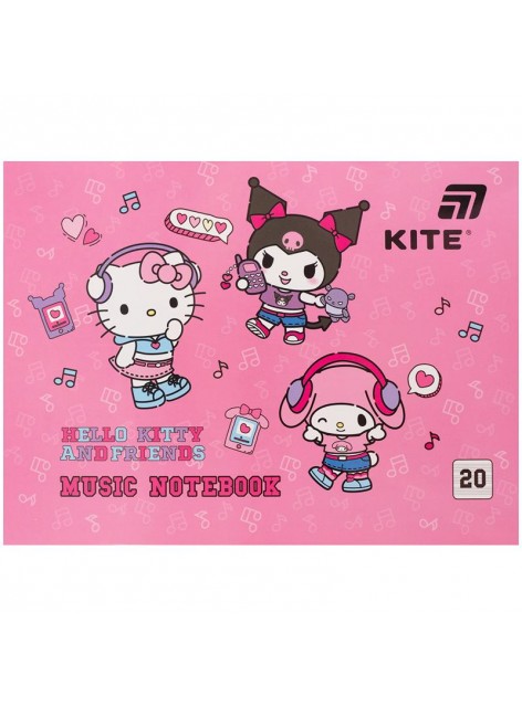 Зошит для нот А5, 20 аркушів Kite Hello Kitty HK26-405 Зошит для нот А5, 20 аркушів Kite Hello Kitty HK26-405