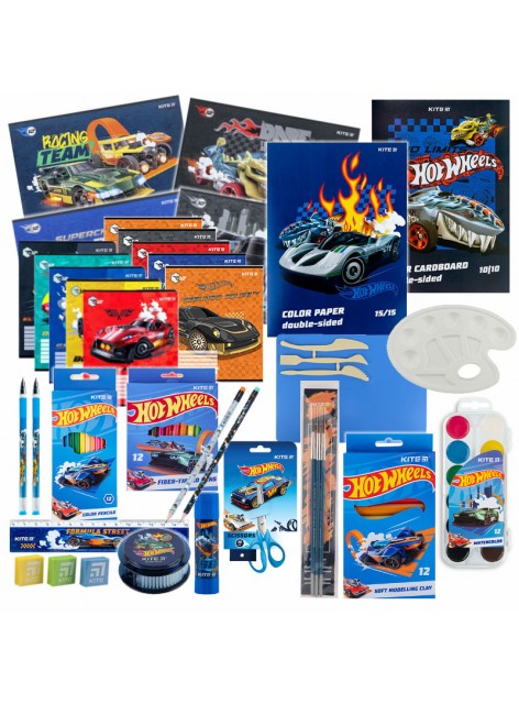 Набір канцтоварів 29 предметів Kite Hot Wheels HW24-000-29