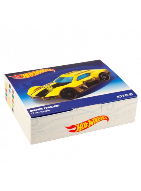 Гуашь, 12 цветов KITE Hot Wheels HW19-063