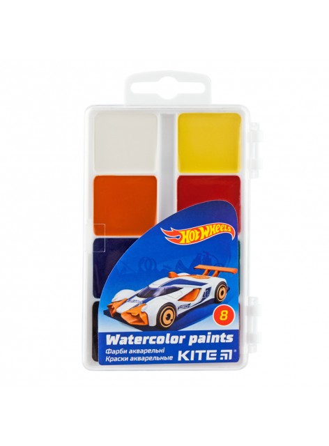 Краски акварельные, 8 цветов KITE Hot Wheels HW19-065