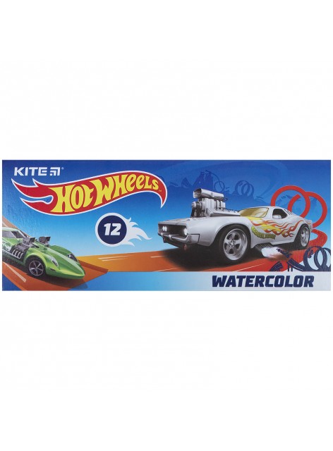 Краски акварельные, 12 цветов KITE Hot Wheels HW21-041
