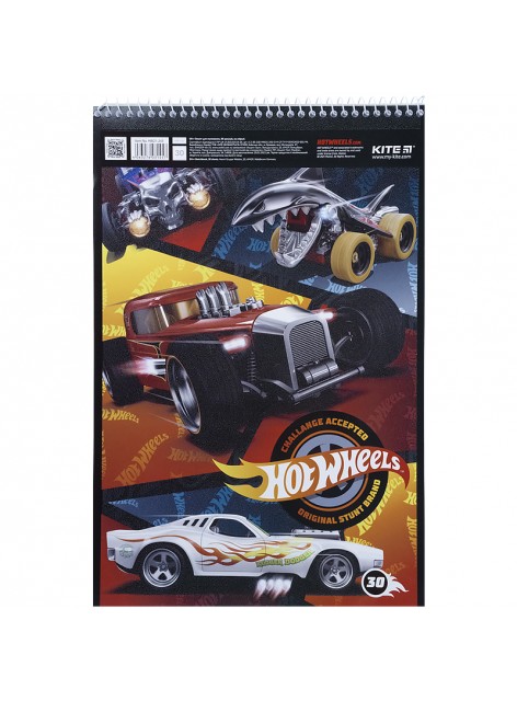 Альбом для рисования 30 листов KITE Hot Wheels HW21-243-3