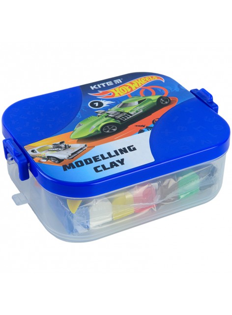 Пластилін восковий, 7 кольорів + 8 інструментів Kite Hot Wheels HW22-080