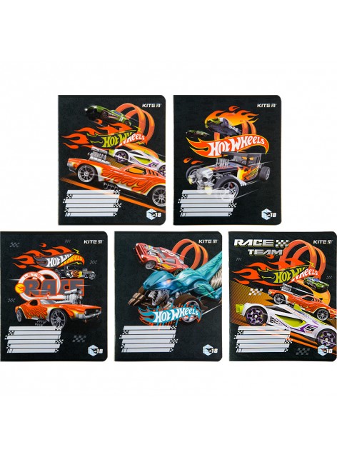 Зошит 18 аркушів, клітинка (1 шт.) KITE Hot Wheels HW22-236