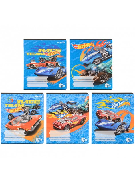 Зошит 18 аркушів, лінія (1 шт.) KITE Hot Wheels HW22-237
