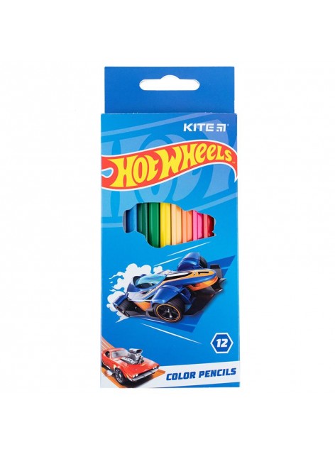 Олівці кольорові 12 кольорів Kite Hot Wheels HW23-051