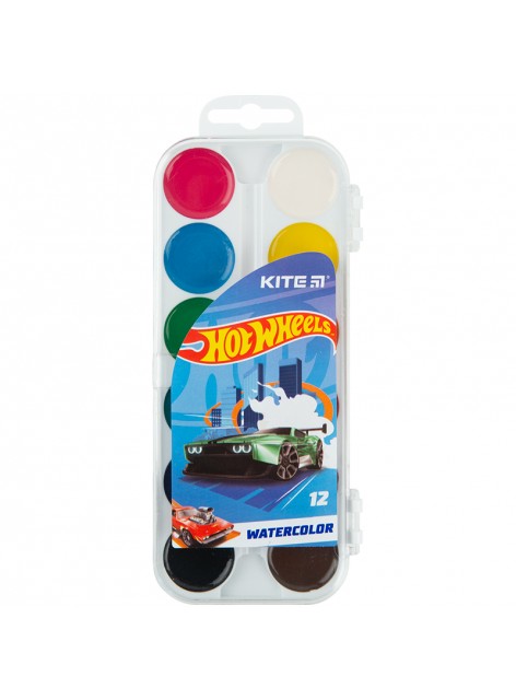 Фарби акварельні 12 кольорів Kite Hot Wheels HW23-061