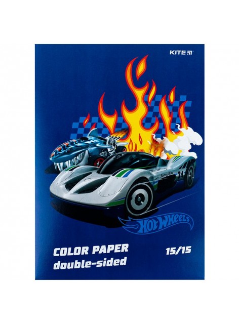 Папір кольоровий двосторонній KITE Hot Wheels HW24-250