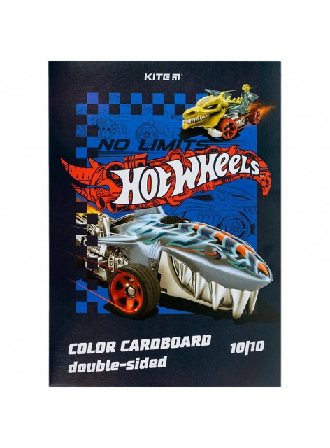 Картон кольоровий двосторонній, А4 Kite Hot Wheels HW24-255
