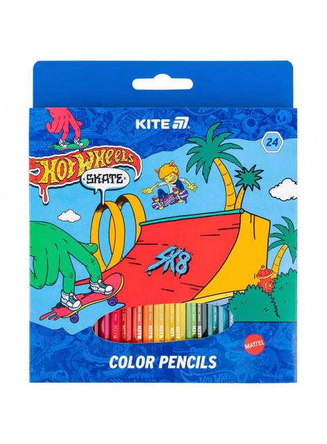Олівці кольорові 24 кольори Kite Hot Wheels HW25-055-2