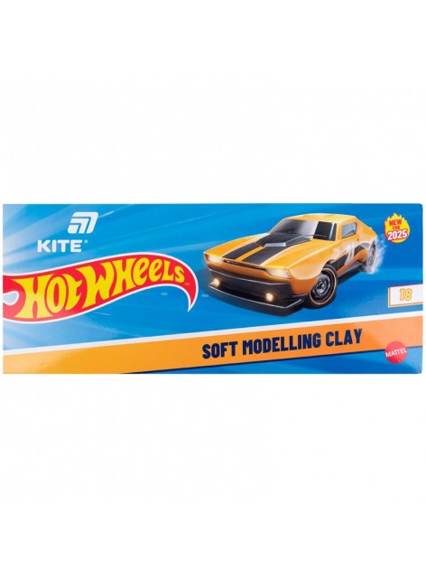 Пластилін 18 кольорів, 360 г Kite Hot Wheels HW25-085 Пластилін 18 кольорів, 360 г Kite Hot Wheels HW25-085