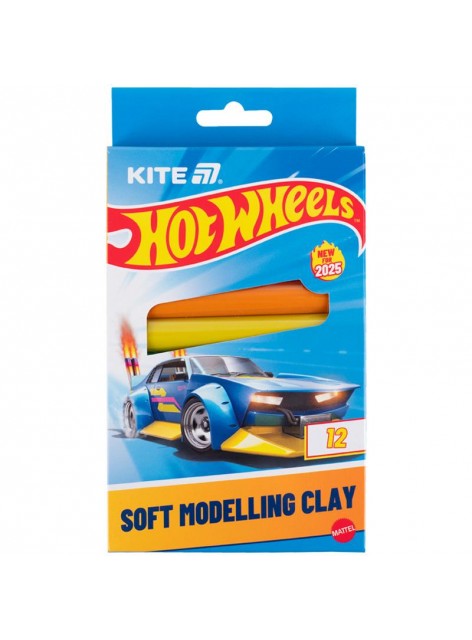 Пластилін восковий, 12 кольорів Kite Hot Wheels HW25-086-1
