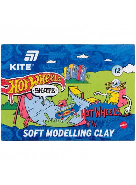 Пластилін восковий, 12 кольорів Kite Hot Wheels HW25-1086-2