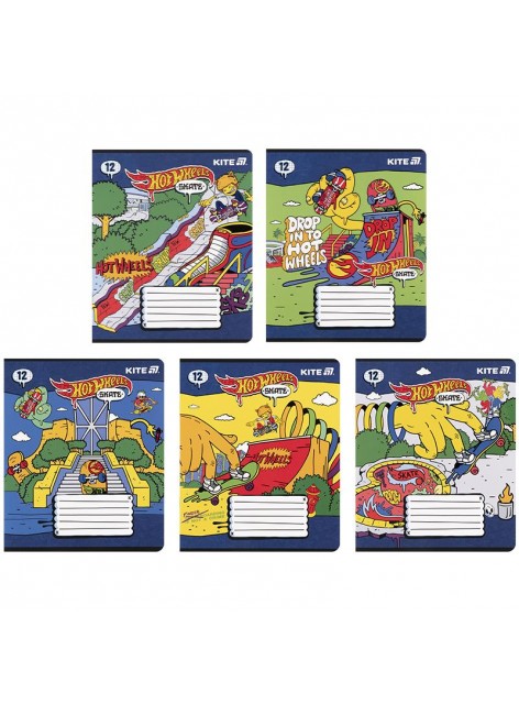 Зошит 12 аркушів, клітинка (1 шт.) Kite Hot Wheels HW25-232-2