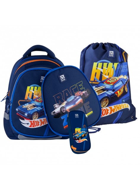 Рюкзак в комплекте 3 в 1 Hot Wheels KITE HW21-700M(2p)+600M-2+662-1