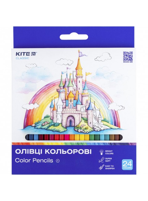 Олівці кольорові 24 кольори Kite Classic K-055