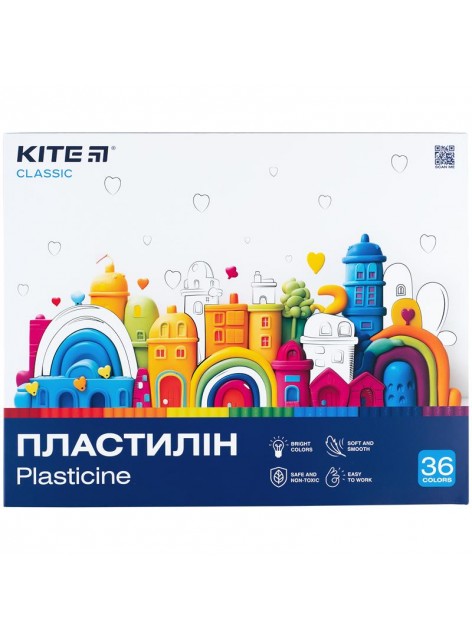 Пластилін 36 кольорів, 720 г Kite Classic K-078