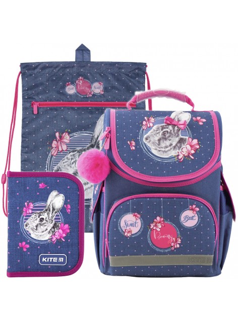 Рюкзак в комплекте 3 в 1 Fluffy bunny KITE K19-501S-4+601M-3+622-3