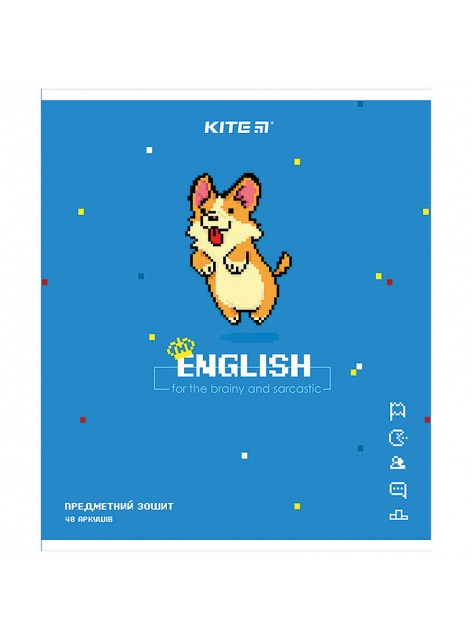 Тетрадь 48 листов, линейка, english KITE K21-240-10
