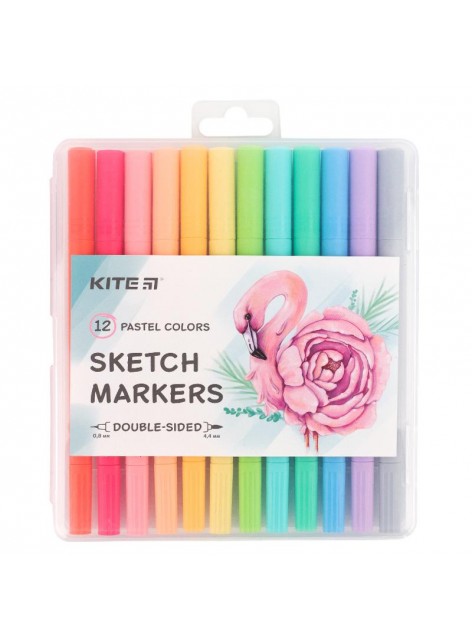 Скетч маркеры 12 цветов KITE Pastel K22-045