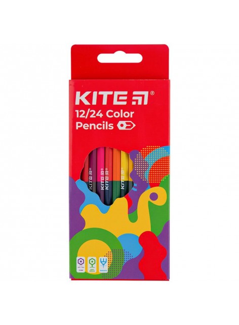 Олівці кольорові 12шт./24кольори Kite Fantasy K22-054-2