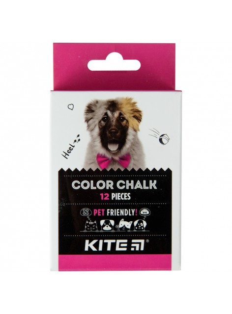 Крейда кольорова, 12 штук KITE Dogs K22-075