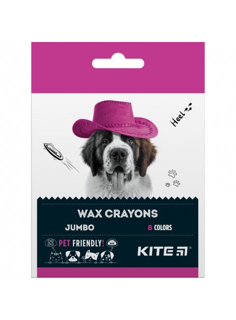 Крейда воскова Jumbo, 8 кольорів KITE Dogs K22-076