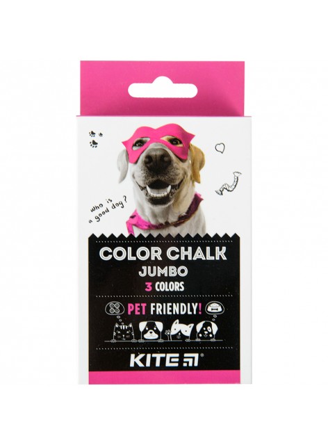 Крейда кольорова Jumbo, 3 кольори KITE Dogs K22-077