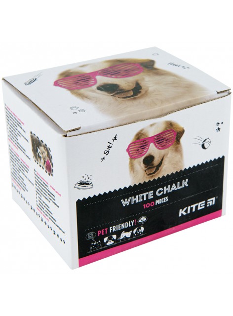 Крейда біла кругла, 100 штук KITE Dogs K22-079-100