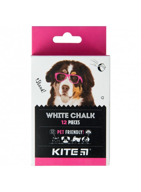 Крейда біла кругла, 12 штук KITE Dogs K22-079-12
