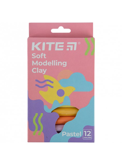 Пластилін восковий, 12 кольорів Kite Fantasy Pastel K22-086-2P