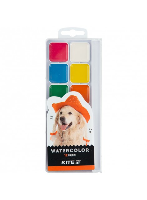 Фарби акварельні 12 кольорів Kite Dogs K23-061