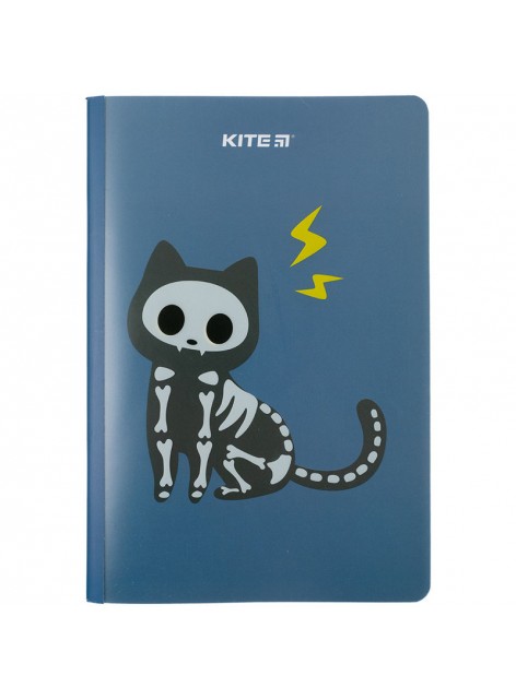 Блокнот пластиковий А5+, 40 аркушів Kite Cat sceleton K23-460-1