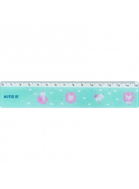 Лінійка пластикова 15 см Kite Rainbow Catcorn K24-090-2