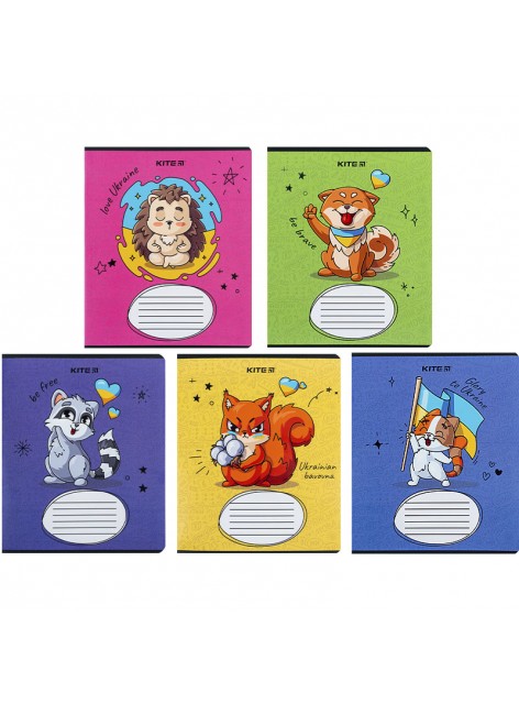 Зошит 12 аркушів, лінія (1 шт.) Kite Хоробрі тварини K24-234-2