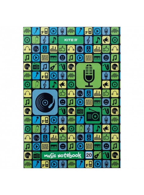 Зошит для нот А4, 20 аркушів KITE Vinyl K24-404