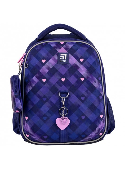 Рюкзак шкільний каркасний Kite Check and Hearts K24-555S-1 Рюкзак шкільний каркасний Kite Check and Hearts K24-555S-1