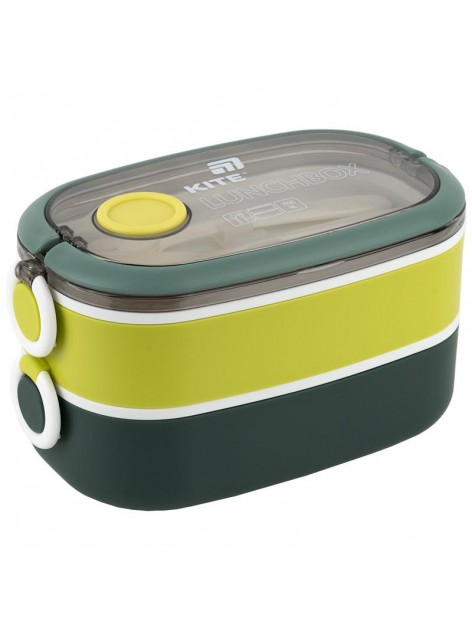 Ланчбокс подвійний з наповненням 1600 мл Kite зелений K25-1181-3